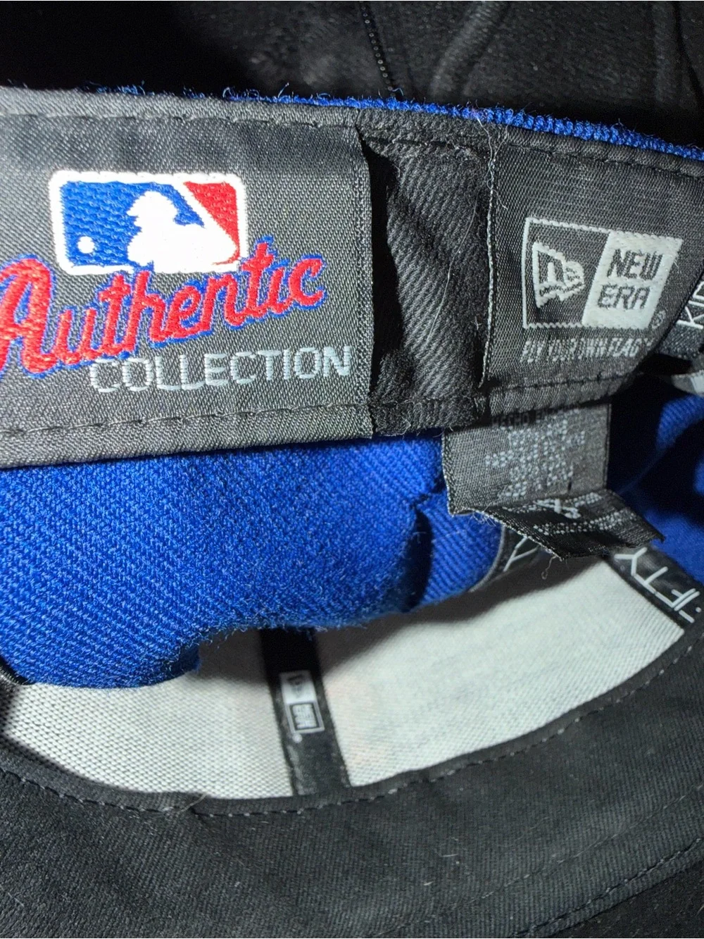Kids New Era Mets authentic MLB Fitted Hat, royal blue, size 6 5/8
